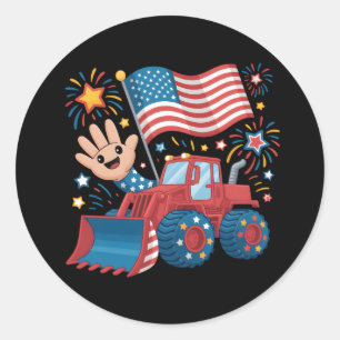 Adesivo Buldozer 4 de julho Toddler Boys Juventude EUA
