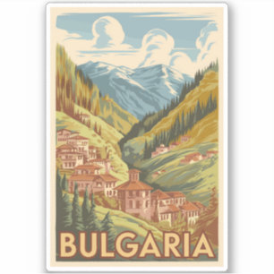 Adesivo Bulgária Ilustração Painterly Viagem Art Vintage