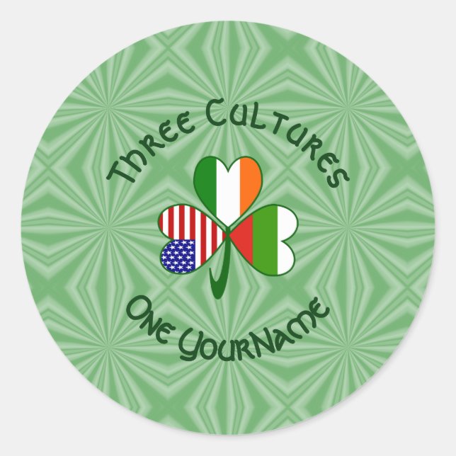 Adesivo Búlgaro irlandês irlandês Shamrock Flag Personaliz (Frente)