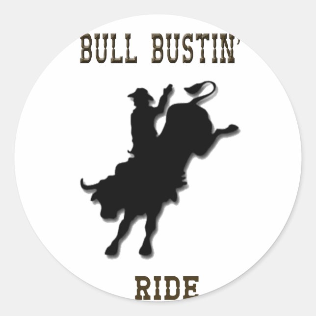Adesivo "Bull Bustin' Ride" Western Rodeo Stickers (Frente)