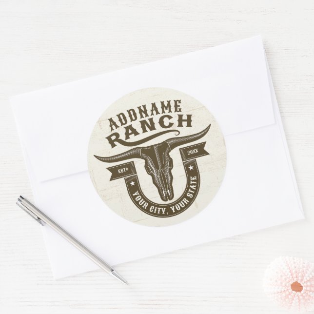 Adesivo Bull Steer Skull Western Ranch (Envelope)