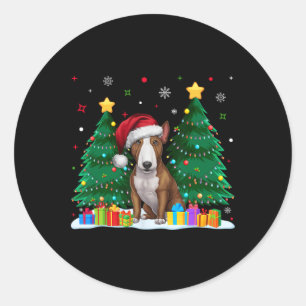Adesivo Bull Terrier Dog Amava Santa Hat Frio Natal S