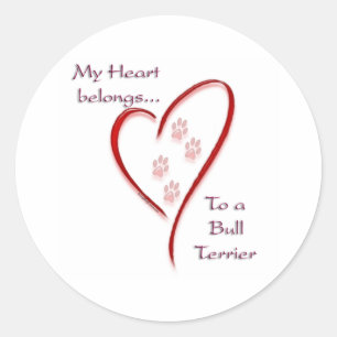 Adesivo Bull Terrier Heart Pertence