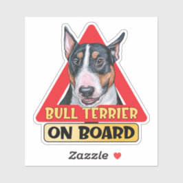 Adesivo Bull Terrier No Conselho English Dog Red Traffic S