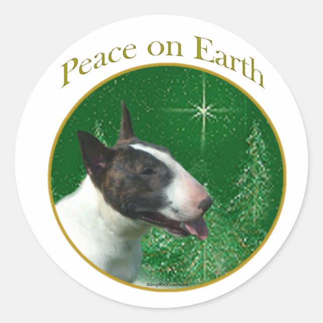 Adesivo Bull Terrier Peace (Frente)