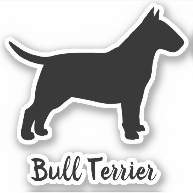 Adesivo Bull Terrier Silhouette Dog Brey Sticker (Frente)