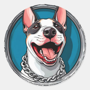 Adesivo Bull Terrier Sorridente Fofo 🐾 Arte de Cachorro A