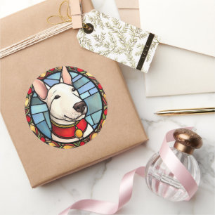 Adesivo Bull Terrier, Vidro Mantejado