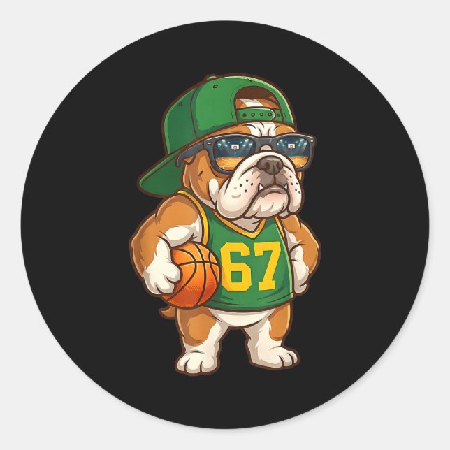 Adesivo Bulldog Basketball 67 Gen Alpha Slang Srts Dog Boy (Frente)
