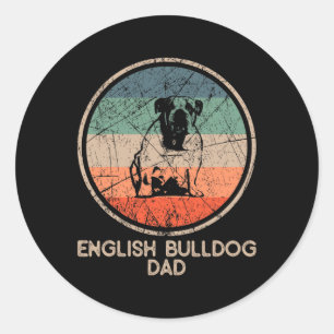Adesivo Bulldog Dog - Vintage English Bulldog Pai