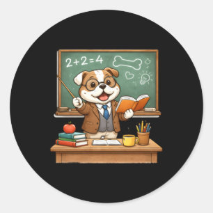 Adesivo Bulldog Engraçado Está Ensinando Design