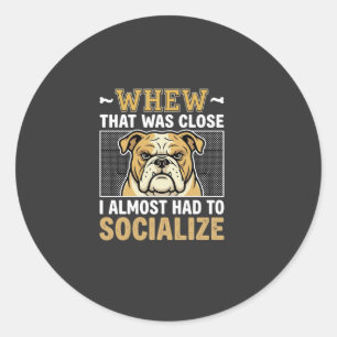 Adesivo Bulldog Engraçado Socializar Cachorro