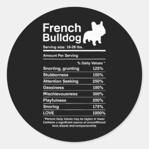 Adesivo Bulldog Fala Nutrição, Diversão Francesa, Lover