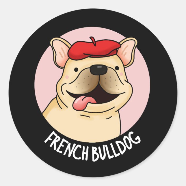 Adesivo Bulldog Francês Cachorro Engraçado Pun Escuro BG (Frente)