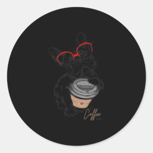 Adesivo Bulldog Francês com Gles Café Presente