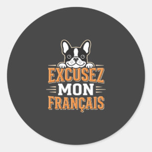 Adesivo Bulldog Francês Desculpe Meu Design Francês
