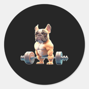 Adesivo Bulldog Francês Engraçado Fisiculturismo Academia