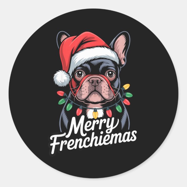 Adesivo Bulldog Francês Feliz Frenchiemas Chapéu de Papai  (Frente)