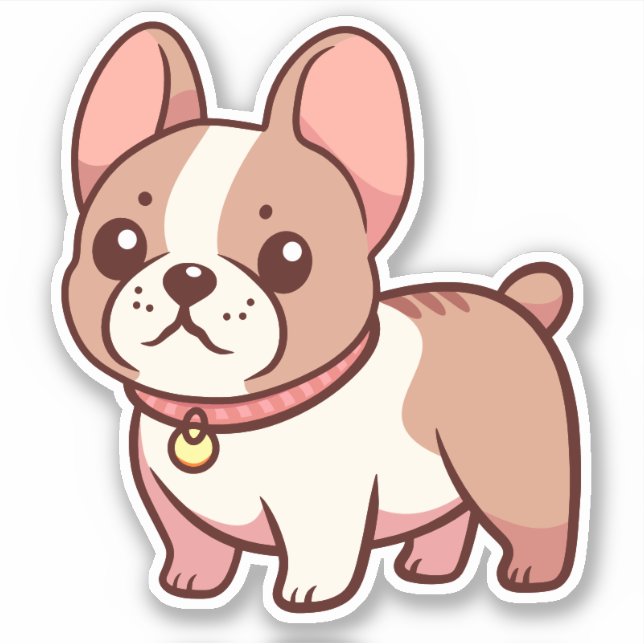 Adesivo Bulldog Francês Fofo (Frente)
