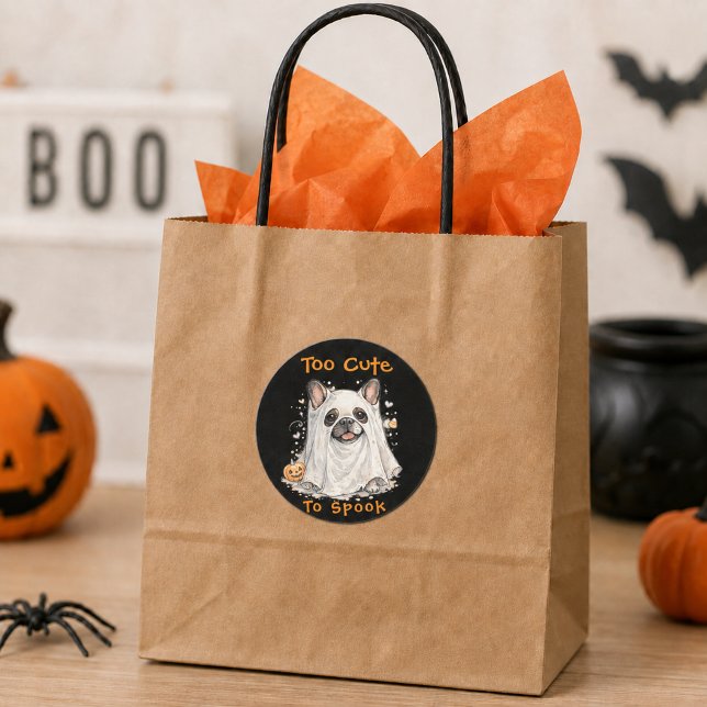Adesivo Bulldog Francês Halloween Fantasma Fofo (Criador carregado)