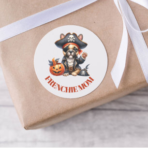 Adesivo Bulldog Francês Pirata Halloween Frenchie Mãe