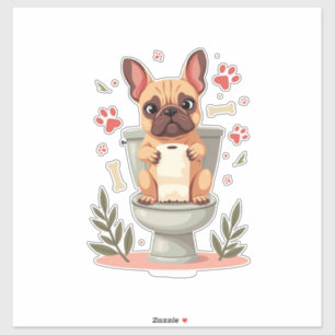 Adesivo Bulldog Francês Zangado Vintage Segurando Papel Hi