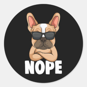 Adesivo Bulldog Frenchie Nope Dog Mãe Girls