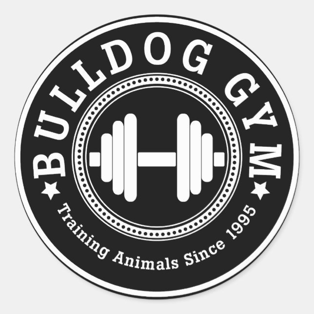Adesivo Bulldog Gym Dumbbell Sticker (Frente)