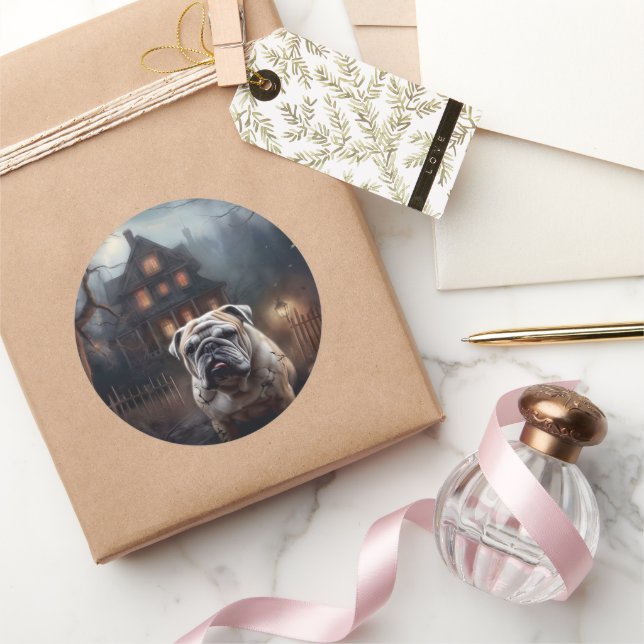 Adesivo Bulldog Halloween Assustador  (Presentear)