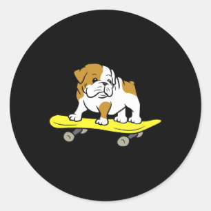 Adesivo Bulldog Inglês Cachorro Skate Patinador Bulldog