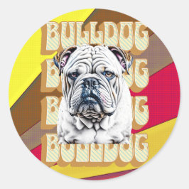 Adesivo Bulldog Inglês com Fonte Retroativa