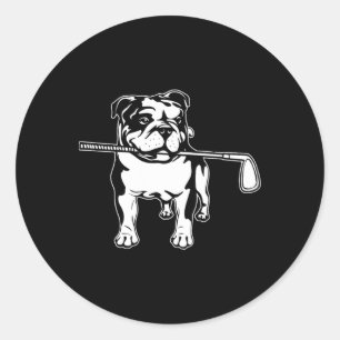 Adesivo Bulldog Inglês Com Paus de Golfe Dono de Cachorro 