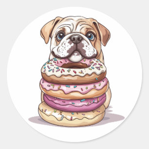 Adesivo Bulldog Inglês, Rosquinhas borrifadas