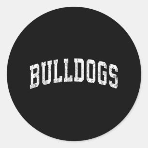 Adesivo Bulldog Mascot Vintage Athletic Sports Name Design