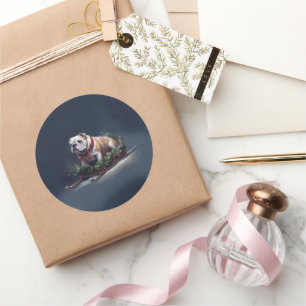 Adesivo Bulldog Natal neve inverno