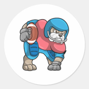 Adesivo Bulldog no Esporte com Futebol e Capacete