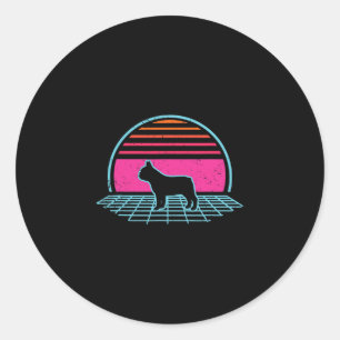 Adesivo Bulldog Retro Vintage 80s Estilo do Cão com Dotaçã