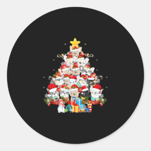 Adesivo Bulldog Santa Claus Xmas Tree Lights Feliz Natal