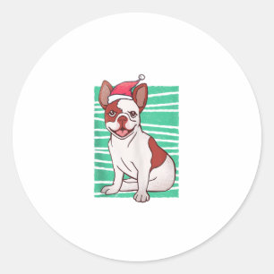 Adesivo Bulldog Santa Hat - Feliz Natal