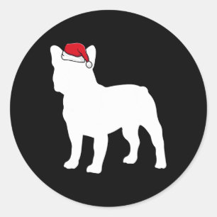 Adesivo Bulldog Santa Hat Natal Pajama Cute Dog X-mas