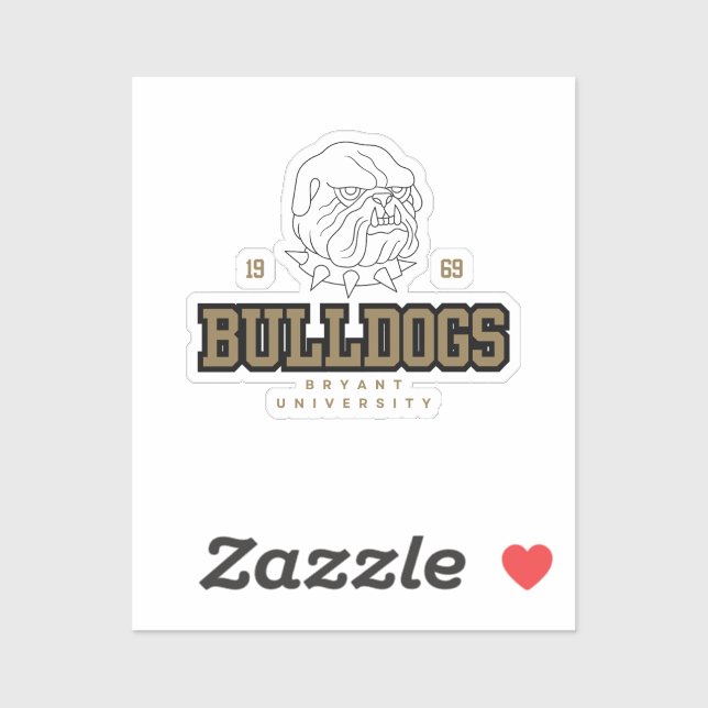 Adesivo Bulldog - Universidade Bryant (Folha)