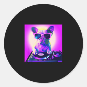 Adesivo Bulldog Vaporwave Dj Dog Aestética Meninas