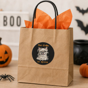Adesivo Bulldogue Francês de Halloween Fofa Múmia