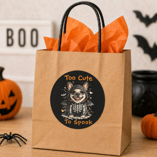 Adesivo Bulldogue Francês Halloween Esqueleto Fofo