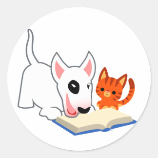 Adesivo Bullie e Gatinho de desenho