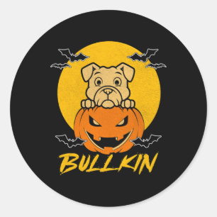 Adesivo Bullkin Halloween Engraçado Bulldog Halloween Pump