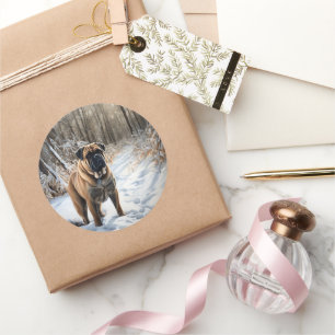 Adesivo Bullmastiff Deixe Nevar Natal