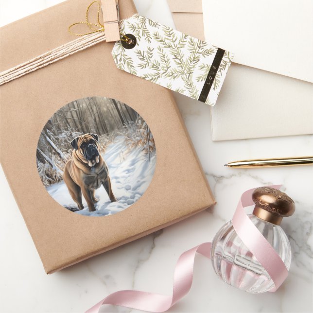 Adesivo Bullmastiff Deixe Nevar Natal (Presentear)