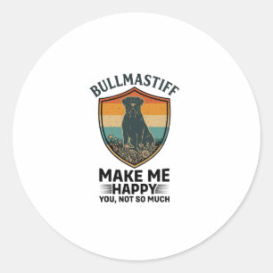 Adesivo Bullmastiff Faça Me Feliz Cão Escudo Retro Pôr do