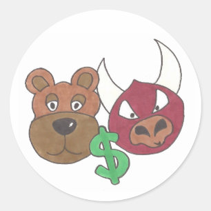 Adesivo Bulls vs. Bears Stock Market Finance Dólar